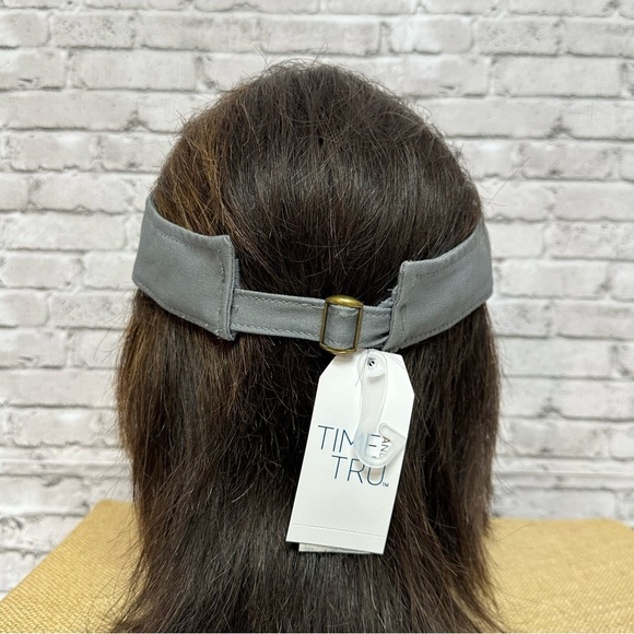 Time and Tru Women's One Size Grey Twill VISOR Hat Adjustable Sun Cap NEW - Picture 4 of 8